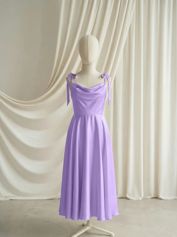 Tilly Purple Satin Junior Bridesmaid Dress by TH&TH
